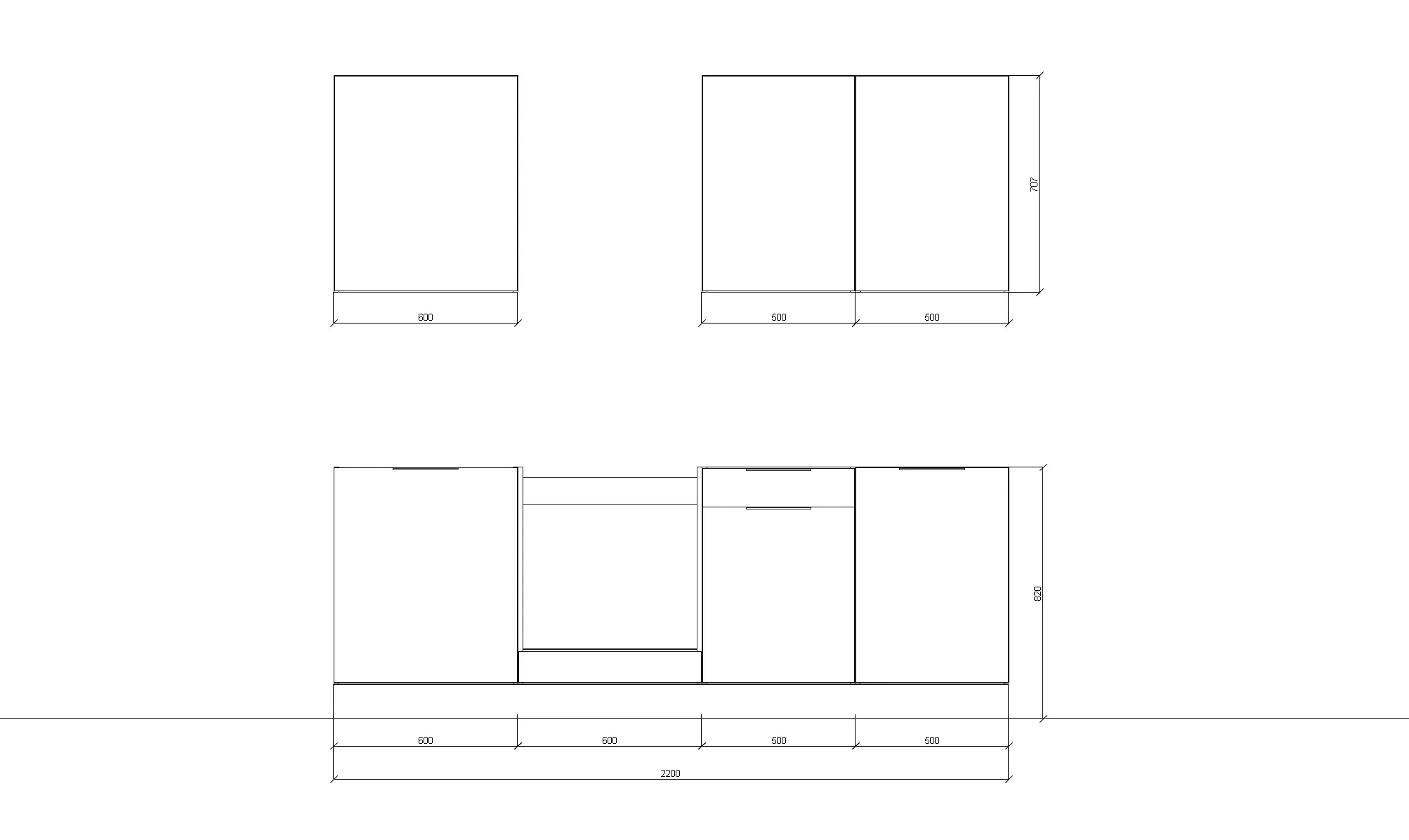 Zestaw mebli kuchennych <br>220 cm Nr 3 - obrazek 2