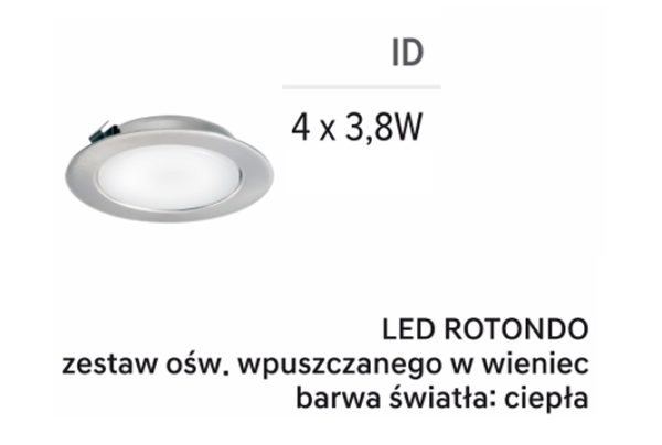 Zestaw oświetleniowy Rotondo 4×3,8W