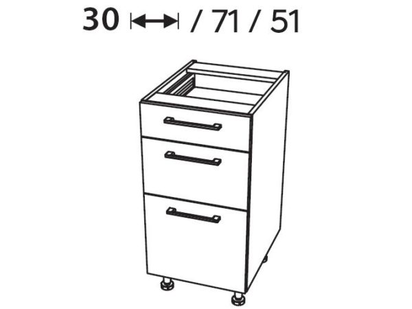 DS30/3 – 3 szuflady KamMono F4