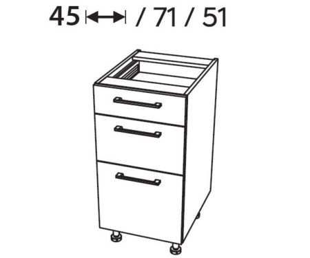 DSS45/3 – 3 szuflady KamMono F4
