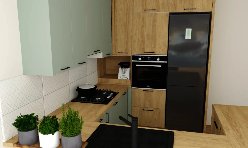 Zielona Kuchnia z Drewnem – Inspiracje i Styl w Nowoczesnej Aranżacji