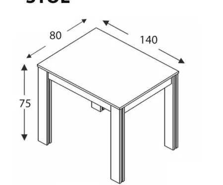 Stół 4 nogi  140×80 – 7 kolorów